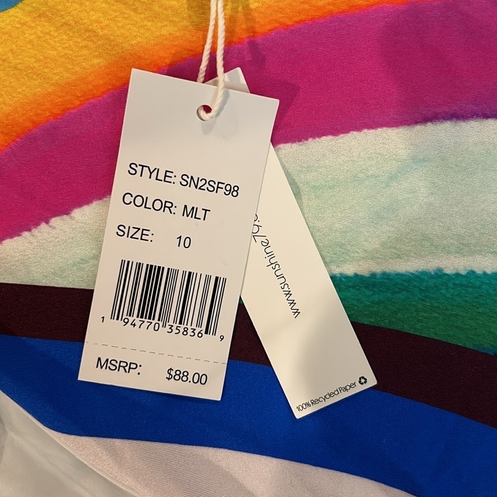 SUNSHINE 79 Rainbow One Shoulder Bikini Set Size 10 - Picture 9 of 16